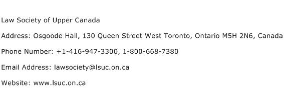 Law Society of Upper Canada Address Contact Number