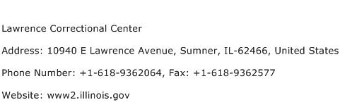 Lawrence Correctional Center Address Contact Number
