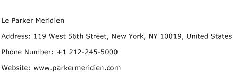Le Parker Meridien Address Contact Number
