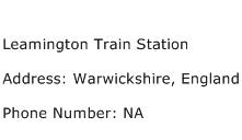 Leamington Train Station Address Contact Number