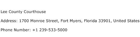 Lee County Courthouse Address Contact Number