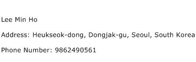 Lee Min Ho Address Contact Number