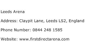 Leeds Arena Address Contact Number