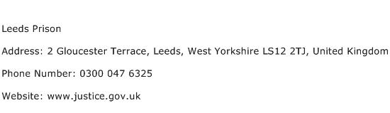 Leeds Prison Address Contact Number