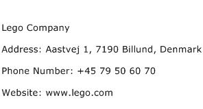 Lego Company Address Contact Number