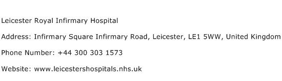 Leicester Royal Infirmary Hospital Address Contact Number