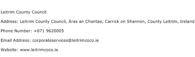 Leitrim County Council Address Contact Number