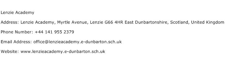 Lenzie Academy Address Contact Number