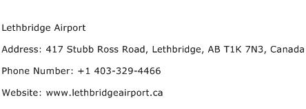 Lethbridge Airport Address Contact Number