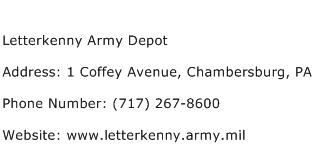 Letterkenny Army Depot Address Contact Number