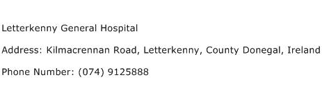 Letterkenny General Hospital Address Contact Number
