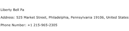 Liberty Bell Pa Address Contact Number