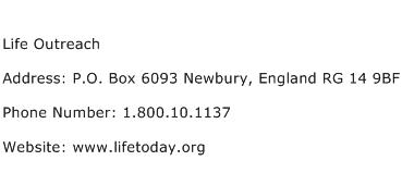 Life Outreach Address Contact Number