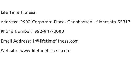 Life Time Fitness Address Contact Number