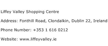 Liffey Valley Shopping Centre Address Contact Number