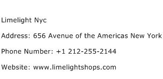 Limelight Nyc Address Contact Number