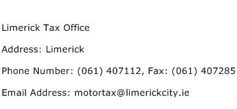 Limerick Tax Office Address Contact Number