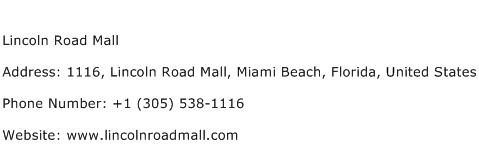 Lincoln Road Mall Address Contact Number