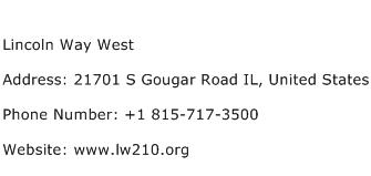 Lincoln Way West Address Contact Number