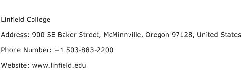 Linfield College Address Contact Number