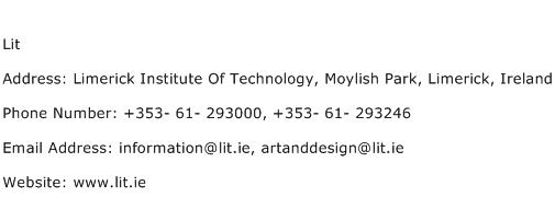 Lit Address Contact Number