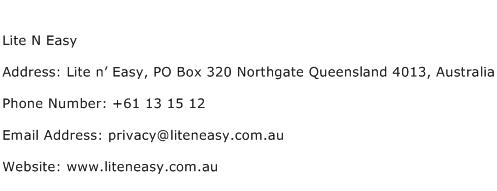 Lite N Easy Address Contact Number