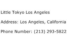 Little Tokyo Los Angeles Address Contact Number