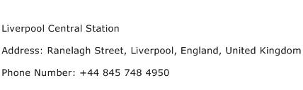 Liverpool Central Station Address Contact Number