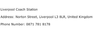 Liverpool Coach Station Address Contact Number