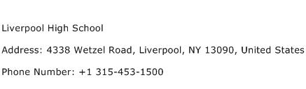 Liverpool High School Address Contact Number