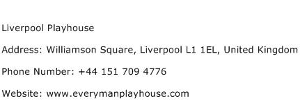 Liverpool Playhouse Address Contact Number