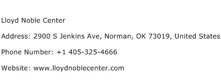 Lloyd Noble Center Address Contact Number