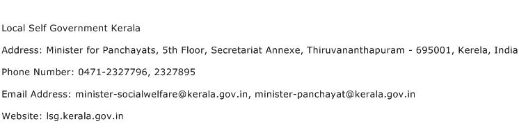Local Self Government Kerala Address Contact Number