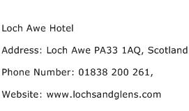 Loch Awe Hotel Address Contact Number
