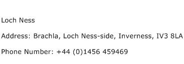 Loch Ness Address Contact Number
