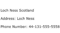 Loch Ness Scotland Address Contact Number