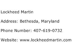 Lockheed Martin Address Contact Number