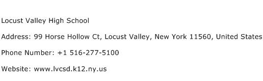 Locust Valley High School Address Contact Number