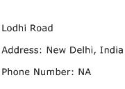 Lodhi Road Address Contact Number