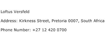 Loftus Versfeld Address Contact Number