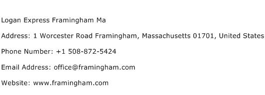 Logan Express Framingham Ma Address Contact Number