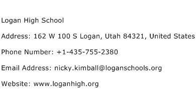 Logan High School Address Contact Number