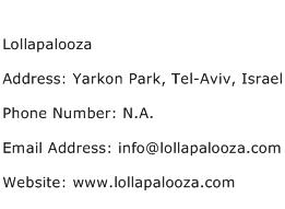 Lollapalooza Address Contact Number