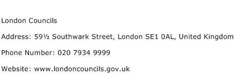 London Councils Address Contact Number