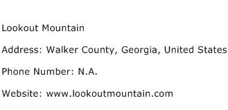 Lookout Mountain Address Contact Number
