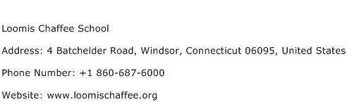 Loomis Chaffee School Address Contact Number