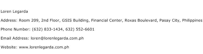 Loren Legarda Address Contact Number