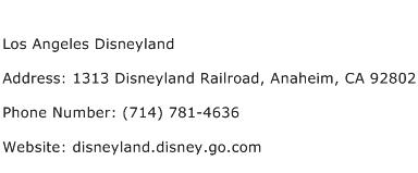 Los Angeles Disneyland Address Contact Number