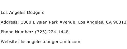 Los Angeles Dodgers Address Contact Number