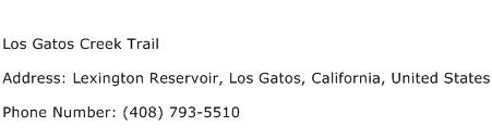 Los Gatos Creek Trail Address Contact Number